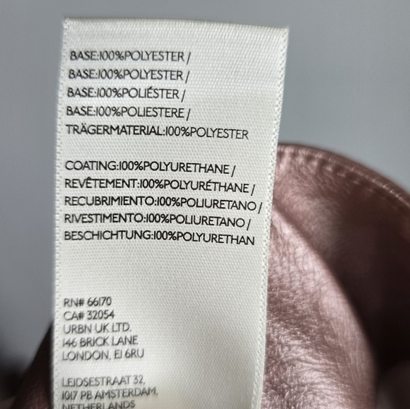 Anthropologie New Maeve Colette Coated Pink Faux Leather Wide Leg Pants SZ 33 - Picture 10 of 11